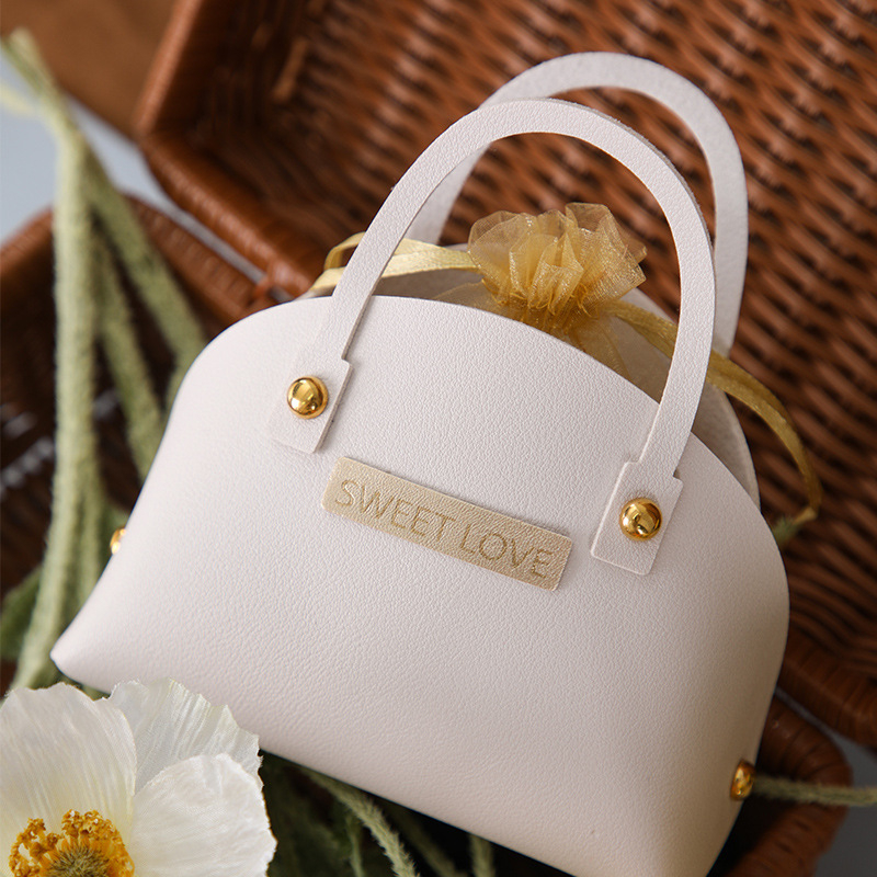 Xingye PU odinė vestuvinė saldumynų maišelė su auksiniu užbaigimu