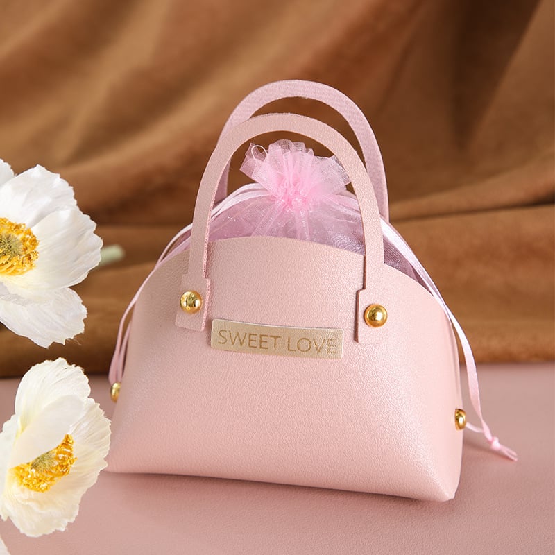 Xingye PU odinė vestuvinė saldumynų maišelė su auksiniu užbaigimu