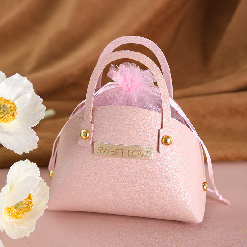 Xingye PU odinė vestuvinė saldumynų maišelė su auksiniu užbaigimu