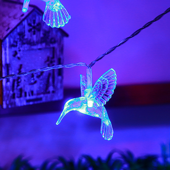 Соларни LED нишкови светлини във форма на хартиена птица, IP44 пластмасов корпус, вътрешна декорация, батерийна кутия, ръчно управление, CE сертифициран