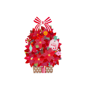 Коледна 3D pop-up поздравителна картичка със флорална подложка, ръчна изработка; Материал: хартия; Марка: 998; Стил: пасторален