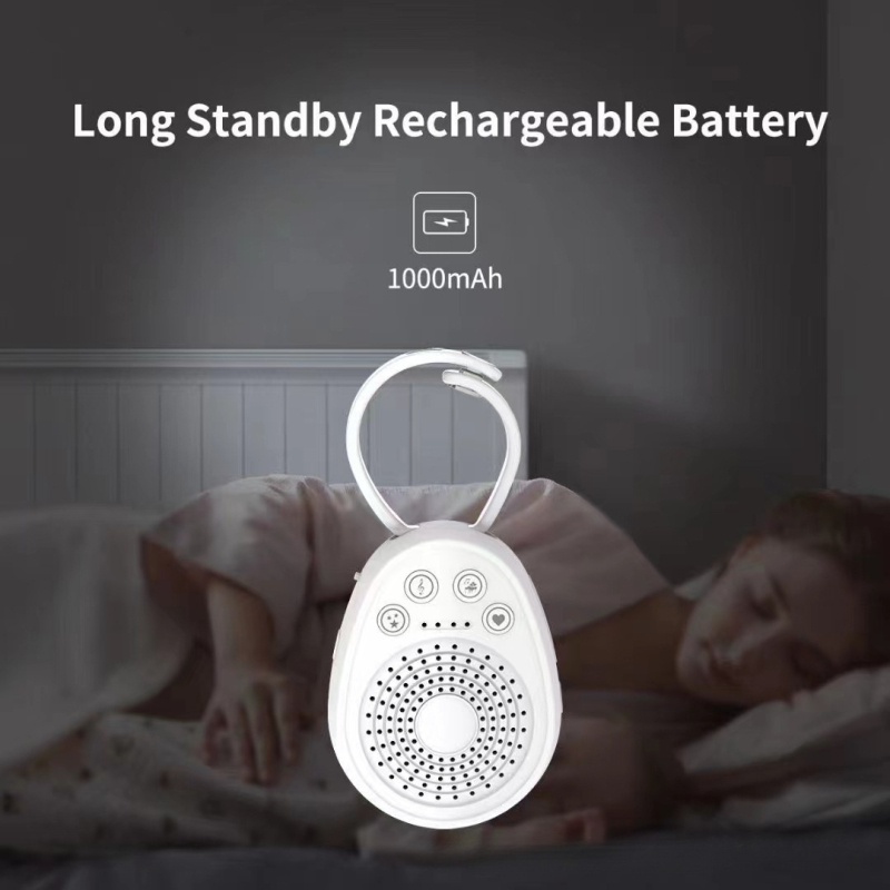 Dispozitiv de somn cu zgomot alb, baterie încorporată reîncărcabilă, funcție muzică, fără afișaj, autonomie baterie 6–8 ore, baterie 1000–1200 mAh