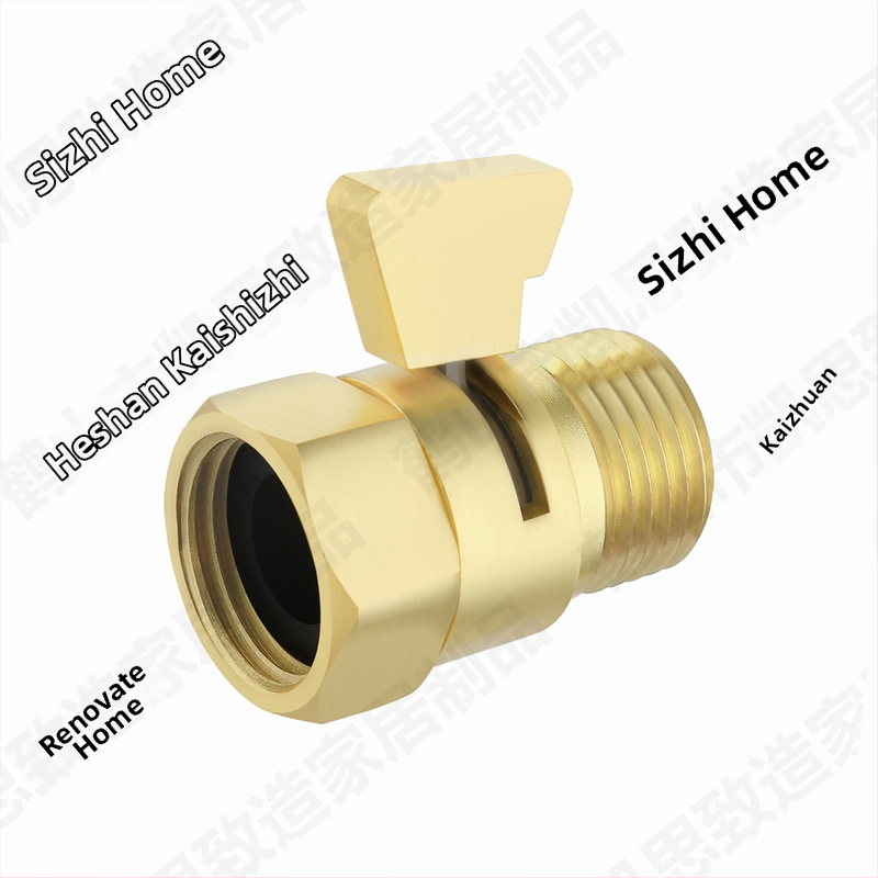 K1140 Меден прав клапан с функция за спиране на водата, за душ и пръскачка, резба