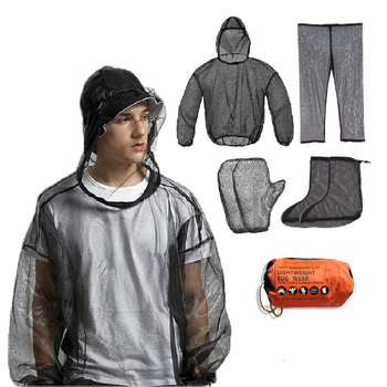 Антикомарно облекло с мрежа за къмпинг – полиестер, без монтаж, без отвори, мрежеста конструкция