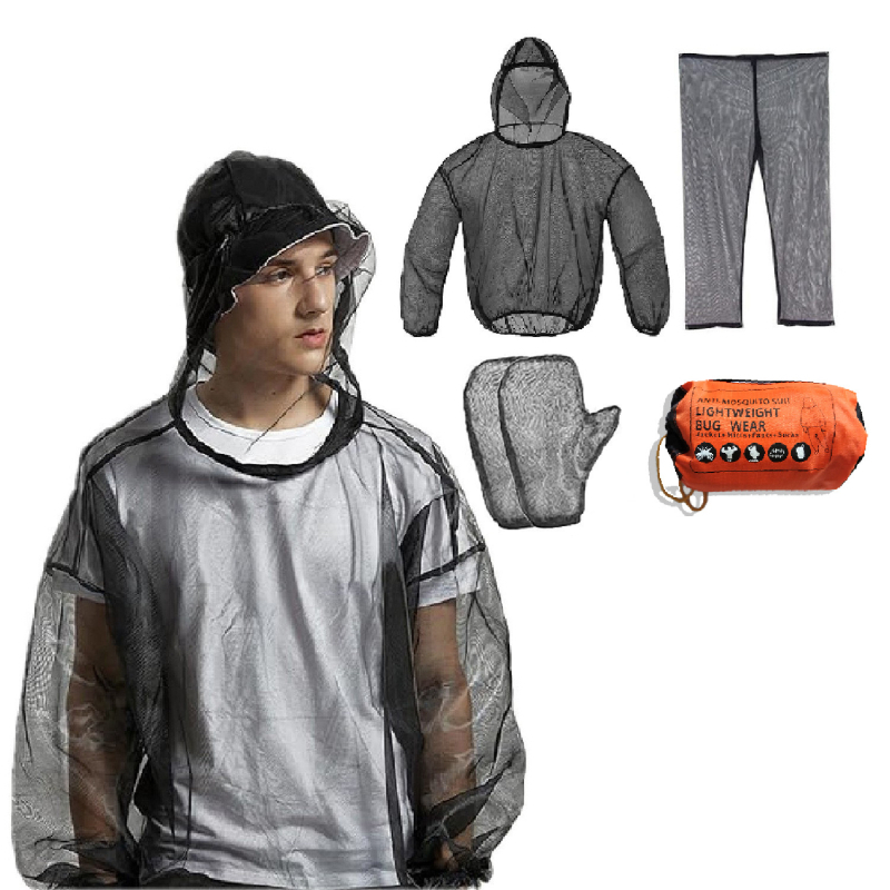 Антикомарно облекло с мрежа за къмпинг – полиестер, без монтаж, без отвори, мрежеста конструкция