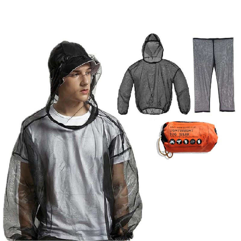 Антикомарно облекло с мрежа за къмпинг – полиестер, без монтаж, без отвори, мрежеста конструкция