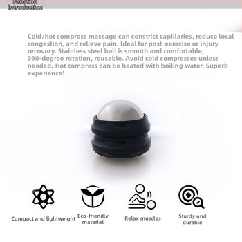 Стоманена масажна топка за горещо/студено компресиране и меридианен масаж, преносима, 160 г