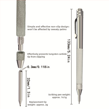 Model YF026 чертаеща писалка с подменяем накрайник, метална сплав за захващане, електроплакиране, за обработка на стъкло