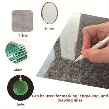 Model YF026 чертаеща писалка с подменяем накрайник, метална сплав за захващане, електроплакиране, за обработка на стъкло