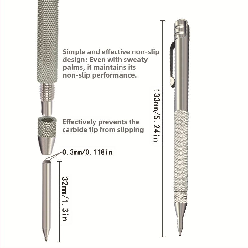 Model YF026 чертаеща писалка с подменяем накрайник, метална сплав за захващане, електроплакиране, за обработка на стъкло