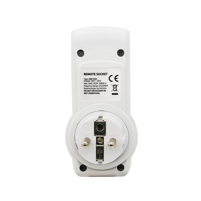 Išmanus sieninis lizdas su ES standarto kištuku, per sieną, skirtas virtuvei, elektros įrangai, darbo temperatūra -20…50 °C