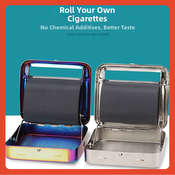 Μεταλλικός ημι-αυτόματος μηχανισμός κύλισης τσιγάρων, τύπος κουτιού, αντιανεμικός σχεδιασμός με εκτύπωση λογοτύπου