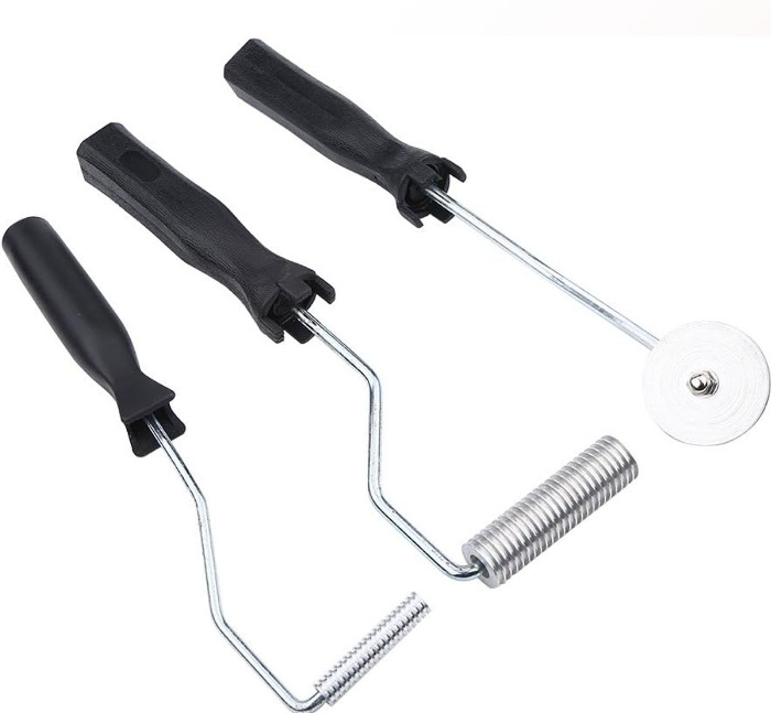 Комплект инструмент за стъкловлакнести ролери с балонна лопатка, три части, тръби от неръждаема и въглеродна стомана