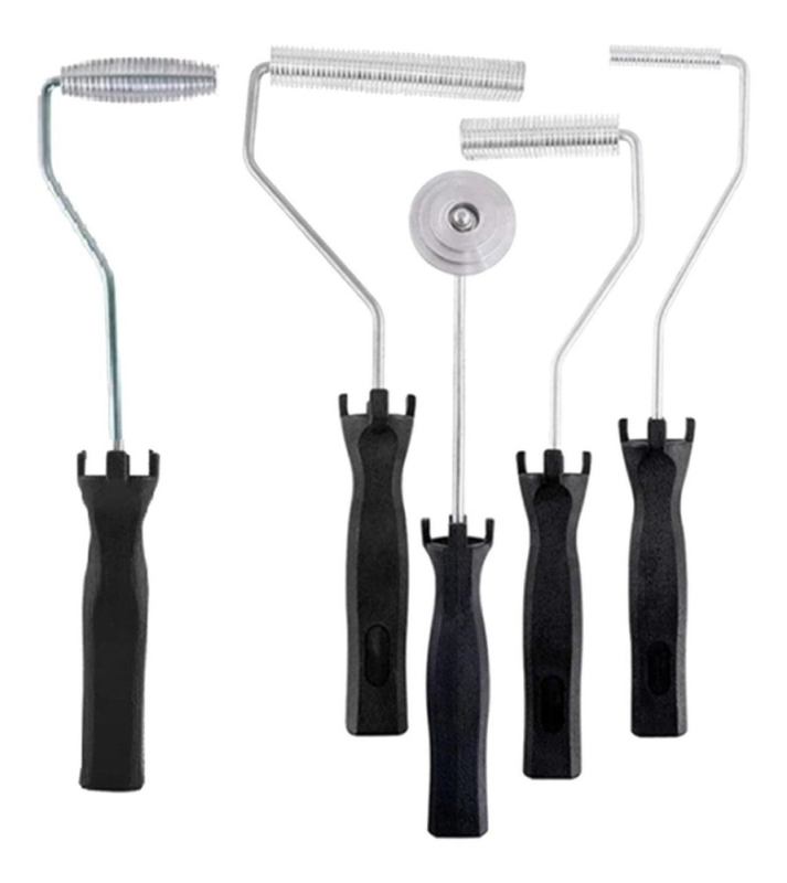 Комплект инструмент за стъкловлакнести ролери с балонна лопатка, три части, тръби от неръждаема и въглеродна стомана