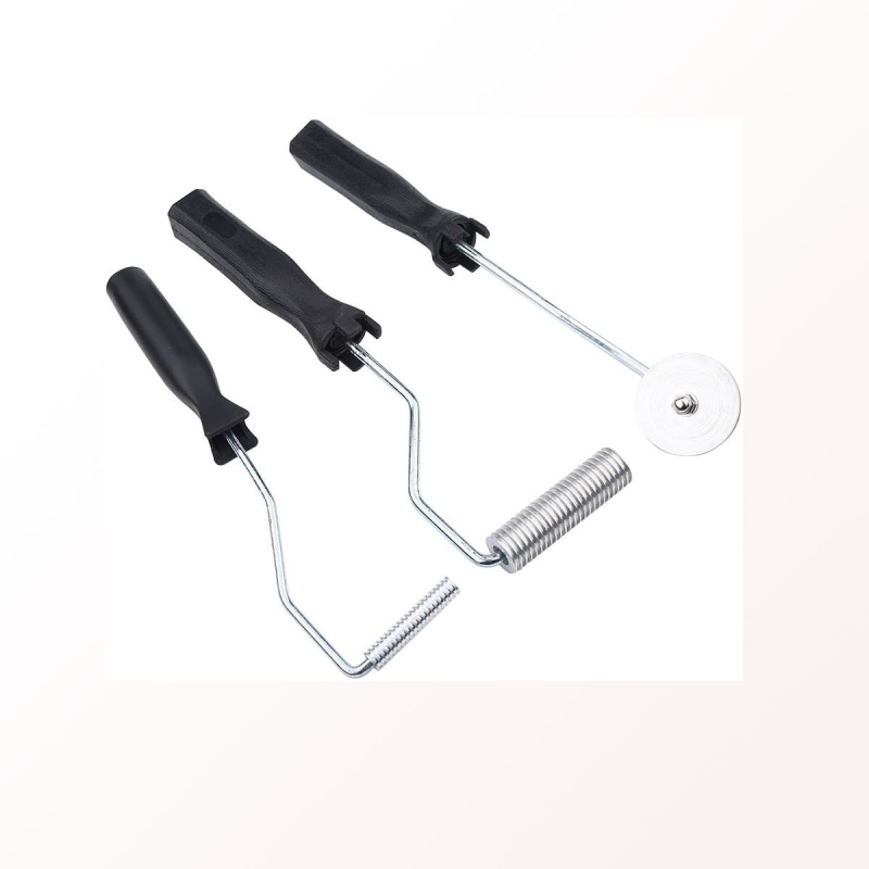 Комплект инструмент за стъкловлакнести ролери с балонна лопатка, три части, тръби от неръждаема и въглеродна стомана