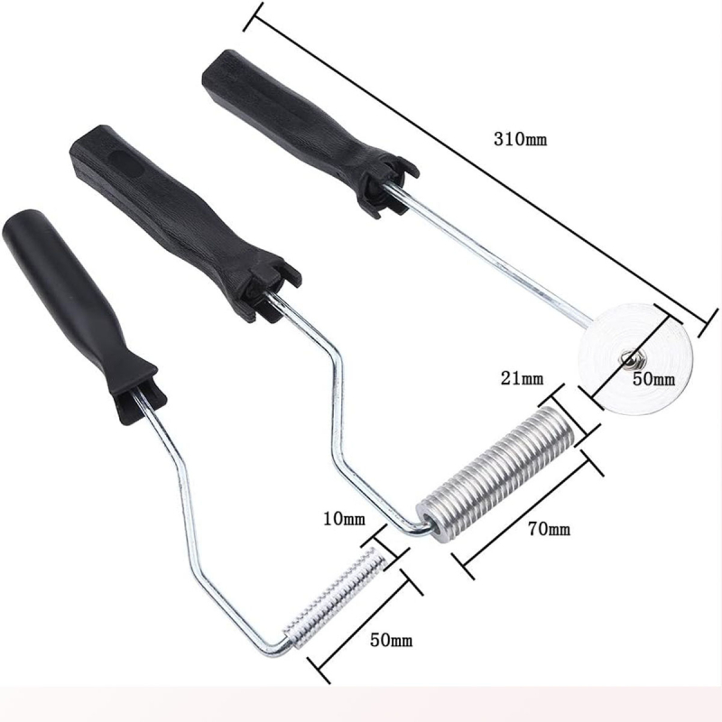 Комплект инструмент за стъкловлакнести ролери с балонна лопатка, три части, тръби от неръждаема и въглеродна стомана