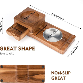 Ξύλινο γραφείο για πούρα από ακακία με συρτάρι για πούρα, δίσκο-δοχέα ουίσκι και κουτί πούρων