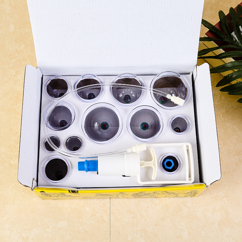 Dispozitiv de cupping cu vid Kangyaofu, cu 12 cupe din plastic
