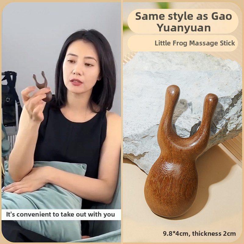 Medinis masažinis šukos iš sandalmedžio galvos odos ir veido masažai, penki dantys, meridijano dizainas