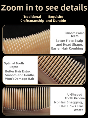 Rago šukė su oro pagalvė ilgų plaukų — meridianinis galvos masažas