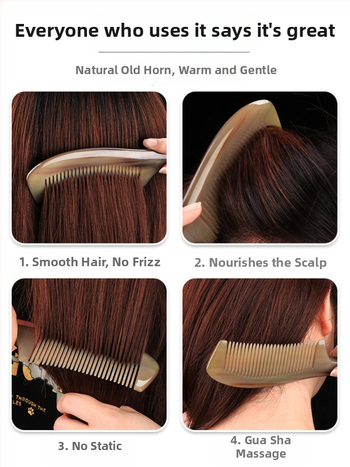 Rago šukė su oro pagalvė ilgų plaukų — meridianinis galvos masažas