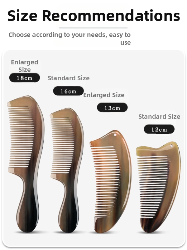 Гребен от рог с въздушна подложка за дълга коса — меридианен масаж на скалпа