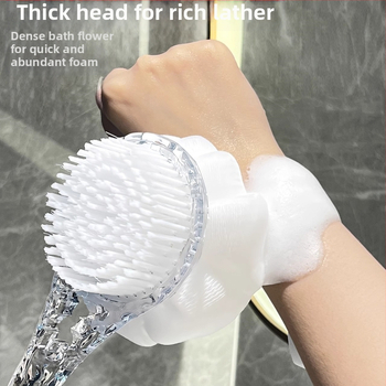 Vonios šepetėlis su ilga rankena, dvipusis, minkštos šerelės