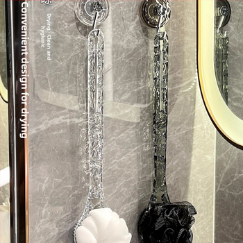 Vonios šepetėlis su ilga rankena, dvipusis, minkštos šerelės