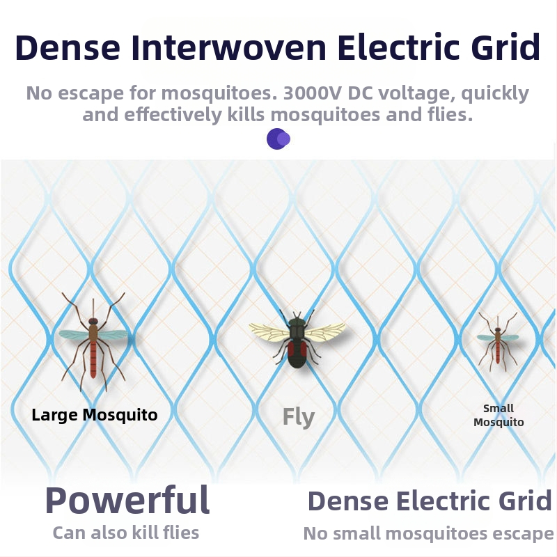 Електрическа уловка за комари с UV лампа, алуминиева мрежа, обхват до 10㎡, ABS корпус, ръчно електрическо убийство