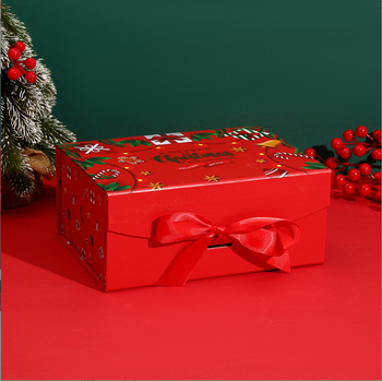 Магнитна сгъваема коледна подаръчна кутия, премиум декорация за Коледна вечер, материал: хартия; технология: печат; печат на лого: възможен; персонализиране: налично