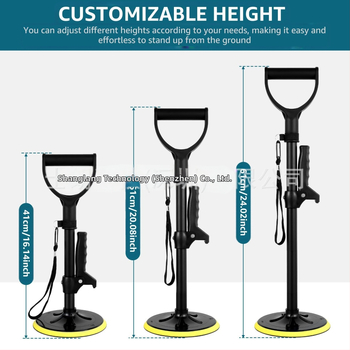 Siilang регулируема опора за ставане с двойна дръжка, от алуминиева сплав, за възрастни, преносим, модел SL-022
