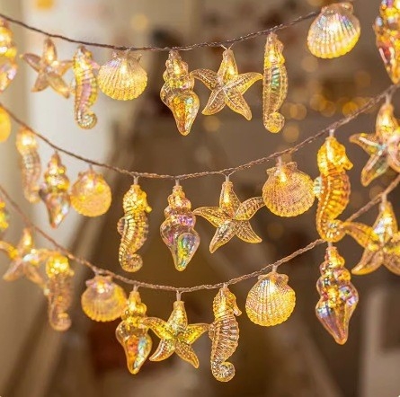 Lampă suspendată LED cu lumini în formă de scoică și lumini stelare, șiruri intermitente, modelul 050, tensiune de intrare ≤36V, formă abstractă