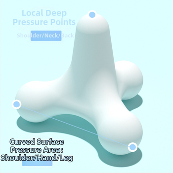 Miofascialinis masažo kamuolys su keturių kampų dizainu – silikoninis, nereikia pripūsti, skirta pečių ir pėdų raumenų atsipalaidavimui, reabilitacijai