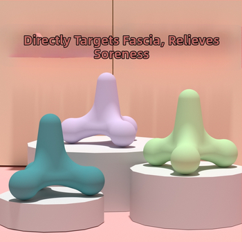 Miofascialinis masažo kamuolys su keturių kampų dizainu – silikoninis, nereikia pripūsti, skirta pečių ir pėdų raumenų atsipalaidavimui, reabilitacijai