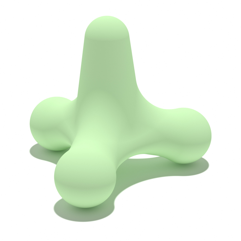 Miofascialinis masažo kamuolys su keturių kampų dizainu – silikoninis, nereikia pripūsti, skirta pečių ir pėdų raumenų atsipalaidavimui, reabilitacijai