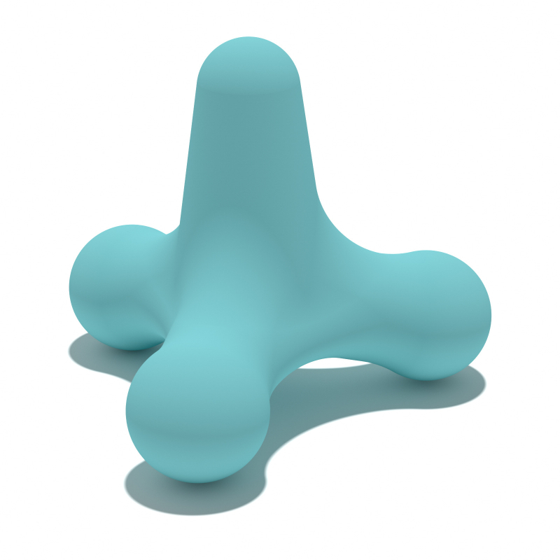 Miofascialinis masažo kamuolys su keturių kampų dizainu – silikoninis, nereikia pripūsti, skirta pečių ir pėdų raumenų atsipalaidavimui, reabilitacijai