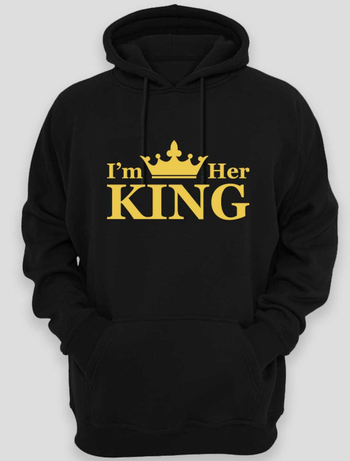 Суитшърт за двойки с качулка и кръгло деколте, дълги ръкави, свободна кройка, полиестер 65%, карикатурен принт с джоб апликация