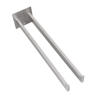 Κρεμάστρα πετσετών από ανοξείδωτο ατσάλι, επιτοίχια, χωρίς διάτρηση, μονόπλακο, ικανότητα φόρτωσης 10 kg, φινίρισμα επιφανείας: bake paint / electroplating / ασημί