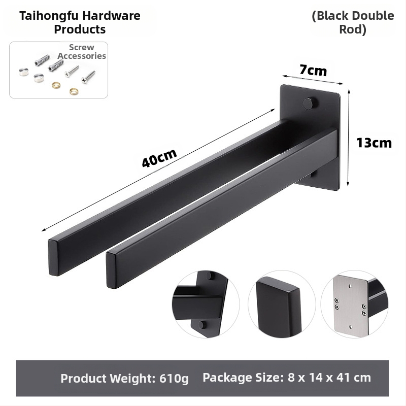 Rozsdamentes acél törölközőtartó, falra szerelhető, egyetlen rétegű, teherbírás 10 kg, felületi kezelés: sütőfesték, elektroplakolás, ezüstös felület