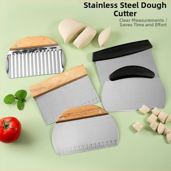 Universea nerūdijančio plieno miltų pjaustymo peilis su matavimo skale ir skraperiu – skirtas ryžių ritinėliams ir pusapvalių tortų pjaustymui