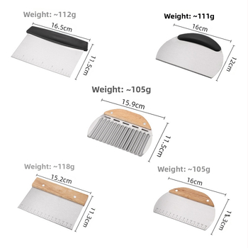 Universea nerūdijančio plieno miltų pjaustymo peilis su matavimo skale ir skraperiu – skirtas ryžių ritinėliams ir pusapvalių tortų pjaustymui
