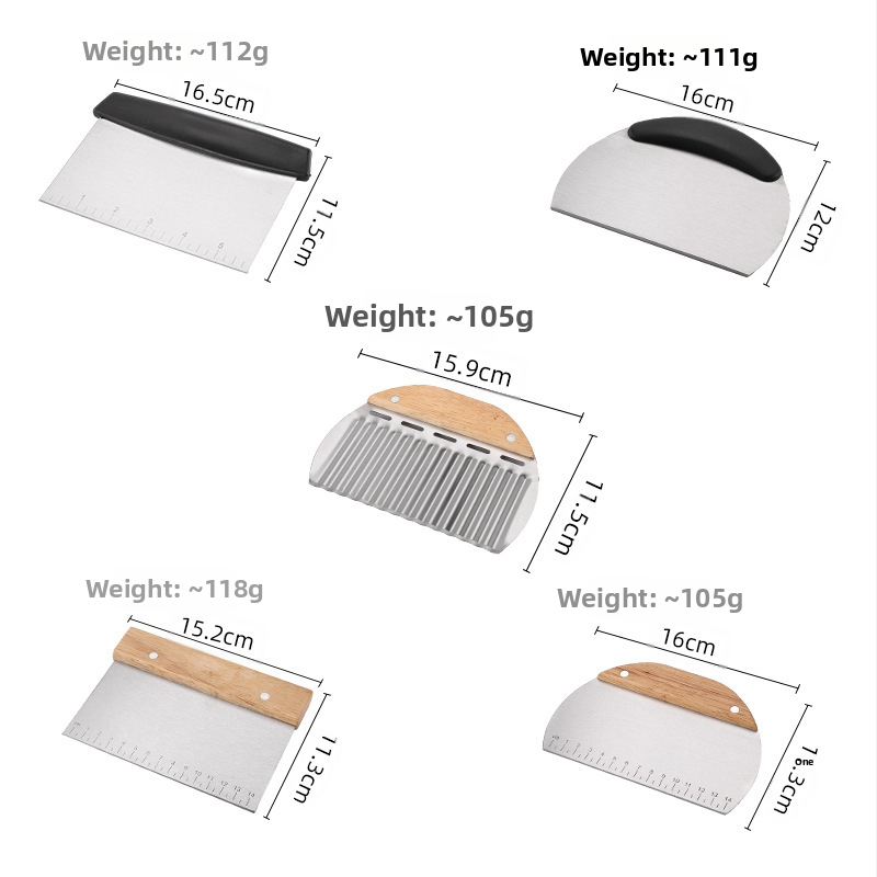 Universea – неръждаем нож за разрязване на брашно, със скала за измерване и шпатула, за рязане на оризови ролки и полусферични торти