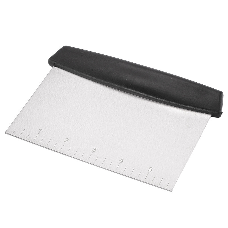 Universea nerūdijančio plieno miltų pjaustymo peilis su matavimo skale ir skraperiu – skirtas ryžių ritinėliams ir pusapvalių tortų pjaustymui