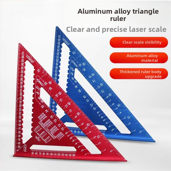 Многофункционален триъгълник за дърводелство, високопрецизен, с удебелен корпус, 45° ъгъл, от неръждаема стомана и алуминиева сплав