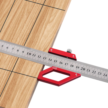 Мултифункционална стоманена линийка със позиционен блок за дървообработване, многоъглово чертане и измерване