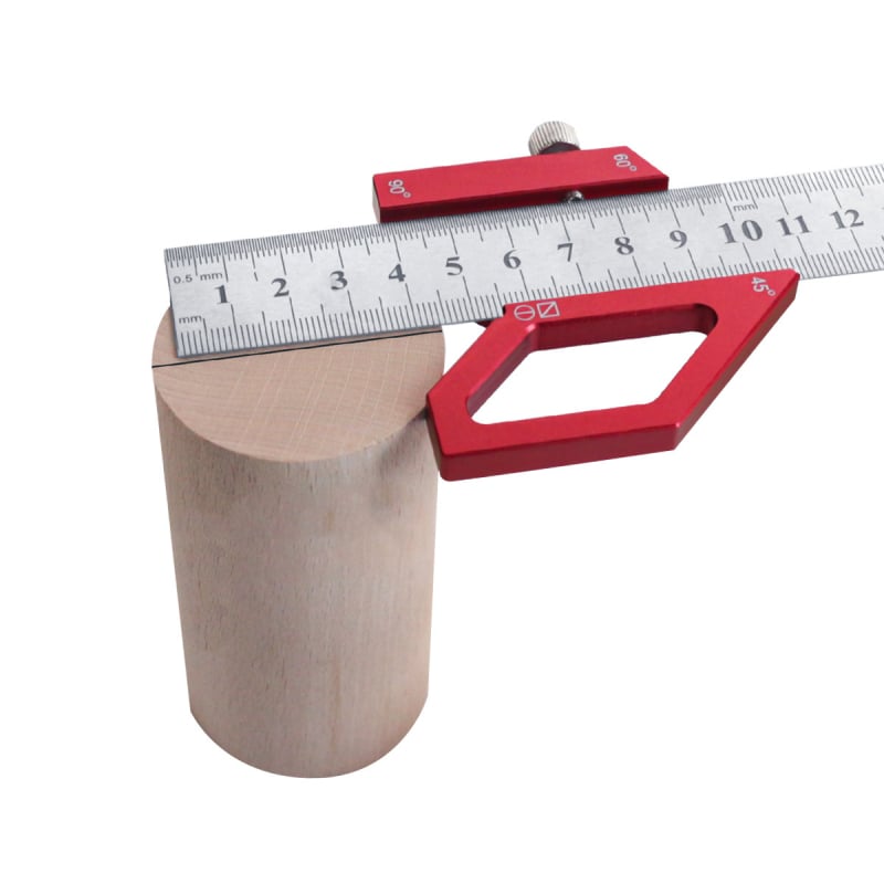 Мултифункционална стоманена линийка със позиционен блок за дървообработване, многоъглово чертане и измерване