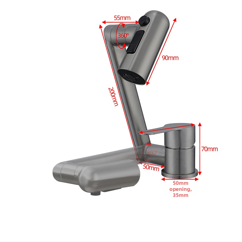 Sulankstomas virtuvės maišytuvas RV – karštas/šaltas, nerūdijantis plienas 304, modelis OX31556, žemas profilis, keraminių disko vožtuvas, šlifuota paviršiaus, maksimali temperatūra 90°C, nominalus slėgis 1,2 MPa