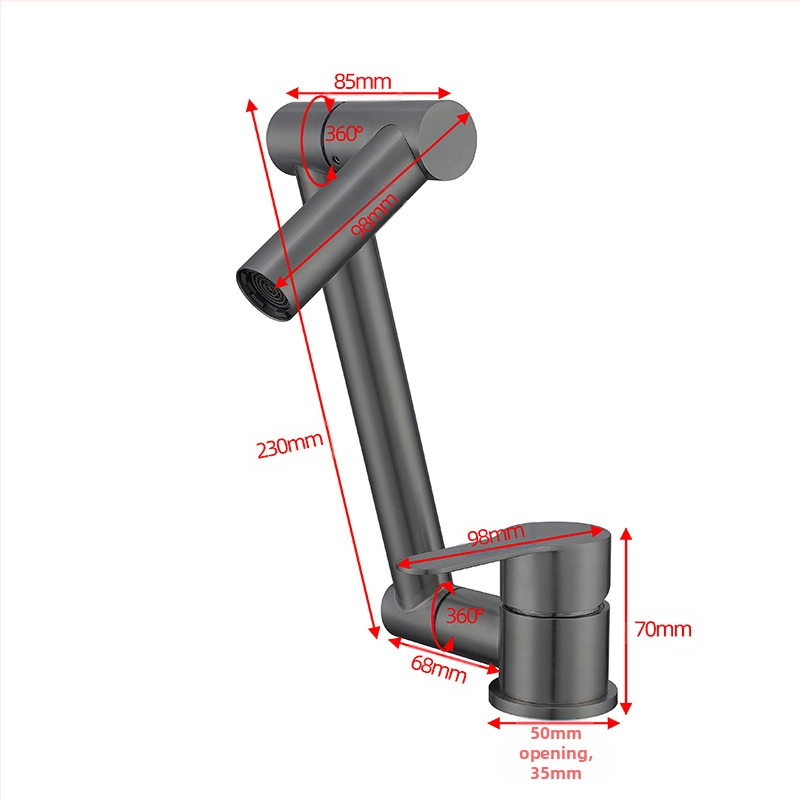 Sulankstomas virtuvės maišytuvas RV – karštas/šaltas, nerūdijantis plienas 304, modelis OX31556, žemas profilis, keraminių disko vožtuvas, šlifuota paviršiaus, maksimali temperatūra 90°C, nominalus slėgis 1,2 MPa