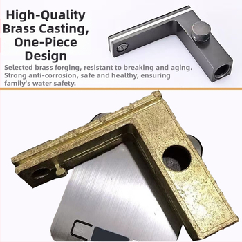 Praustuvo maišytuvas su ambientiniu apšvietimu ir išmaniu skaitmeniniu ekranu, varinis korpusas, keraminių diskų vožtuvas, 1–90°C