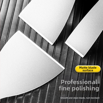 Шпакловъчен нож-скрепер от неръждаема стомана, едно тяло, дебелостенна конструкция, саблевиден връх за шпакловане на стени